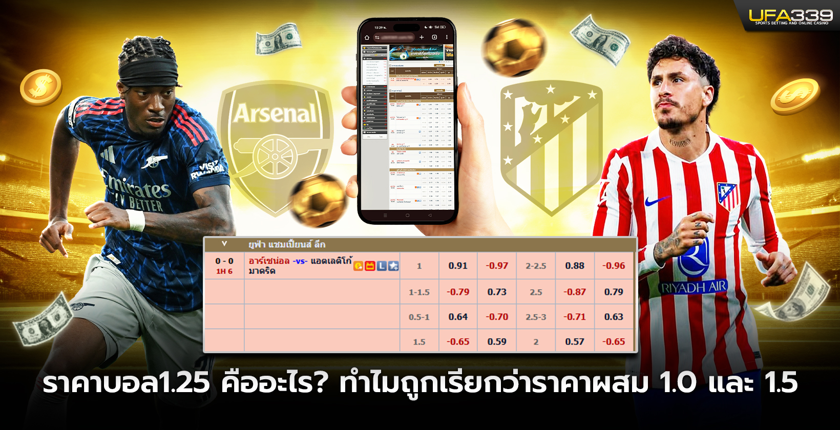 ราคาบอล1.25 คืออะไร ทำไมถูกเรียกว่าราคาผสม 1.0 และ 1.5