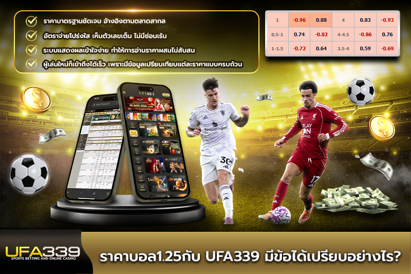 ราคาบอล1.25กับ UFA339 มีข้อได้เปรียบอย่างไร