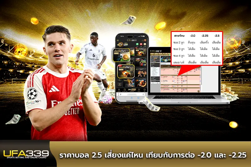 ราคาบอล2.5 เสี่ยงแค่ไหน เทียบกับการต่อ -2.0 และ -2.25